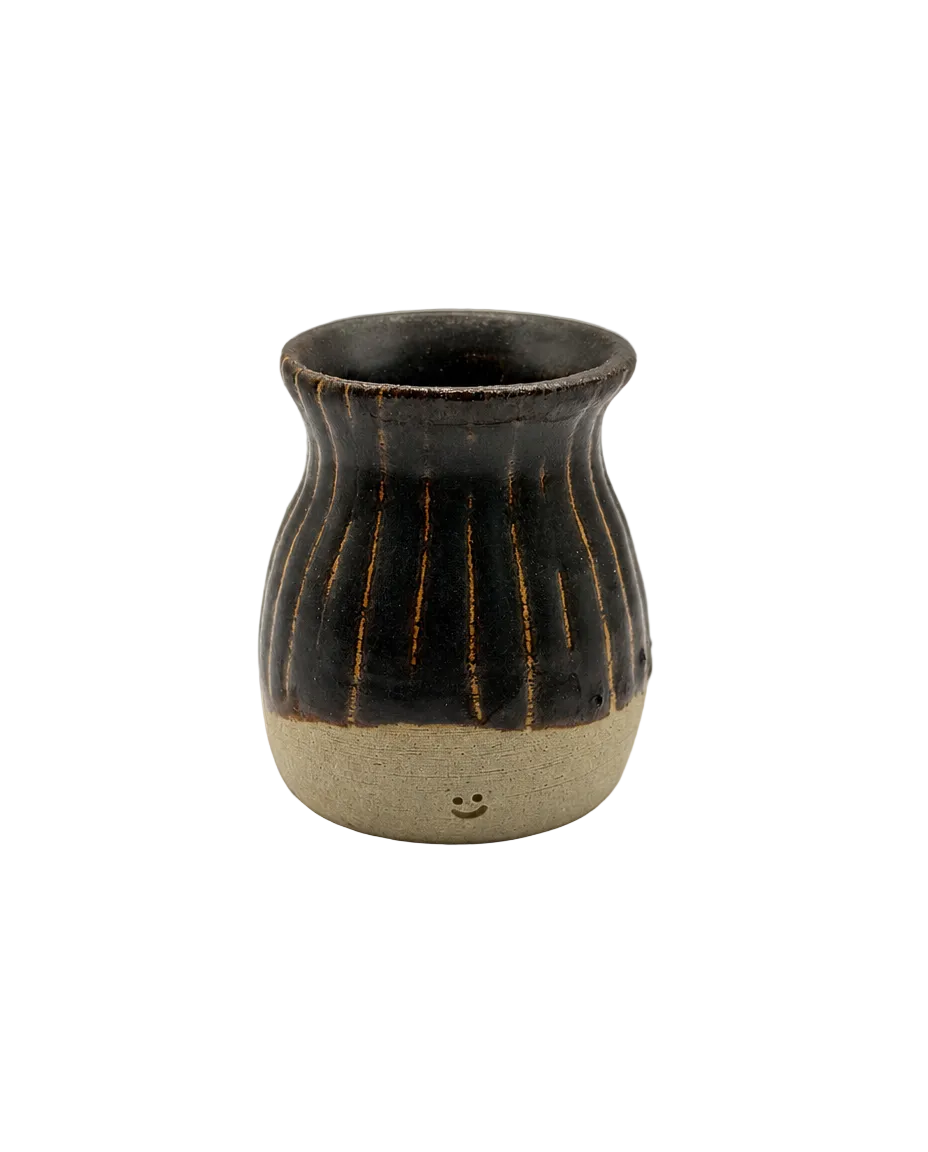 Small Bud Vase | Stripe | Chocolate